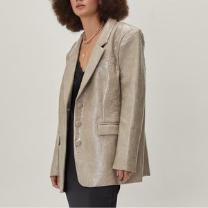 Nasty gal Faux Leather Croc Oversized Blazer size 10